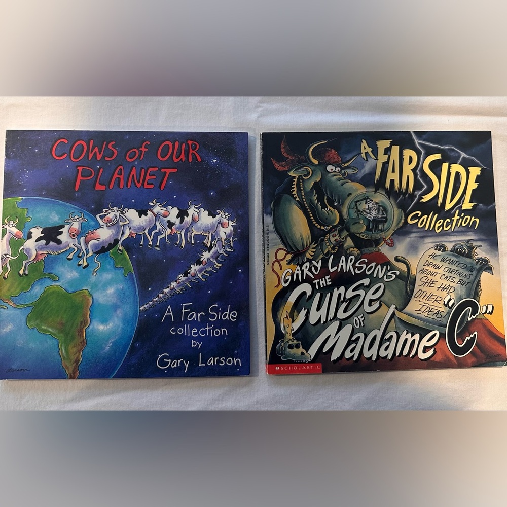 2 Far Side Paperbacks: Cows of Our Planet & The Curse of Madame C by Gary Larson